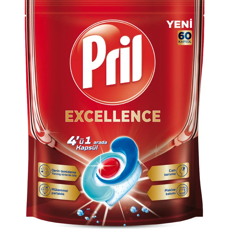 قرص ماشین ظرفشویی پریل مدل Excellence بسته ۶۰ عددی