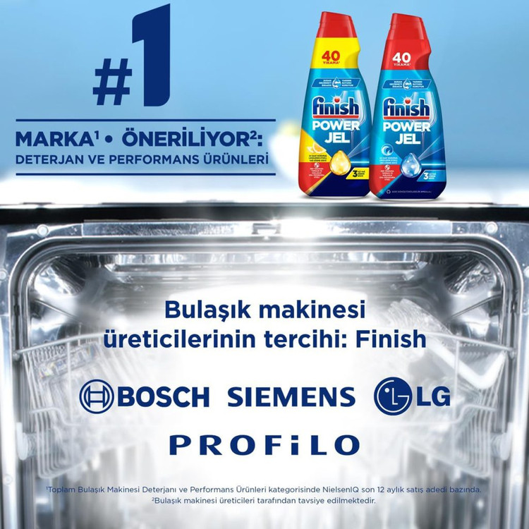 ژل ماشین ظرفشویی فینیش مدل Power Gel مناسب 40 بار شستشو حجم 1000 میل | موجود در دو رایحه مختلف