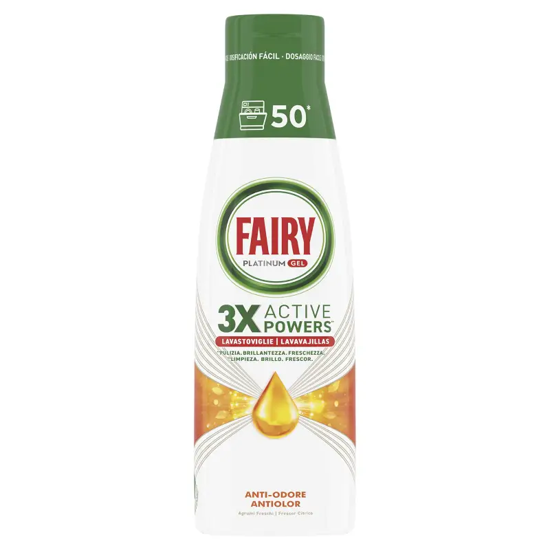 ژل ظرفشویی فیری Fairy مدل 3X Active Power حجم 1000 میل 50 بار مصرف